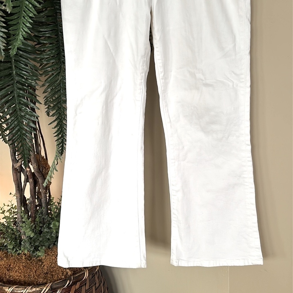Frame Le Crop Mini Boot White Jeans Cotton Stretch Denim Casual Preppy - Picture 5 of 13